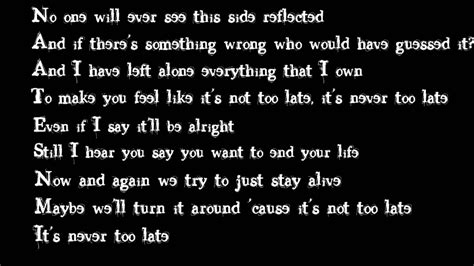 never to late lyrics|three days grace lyrics meaning.